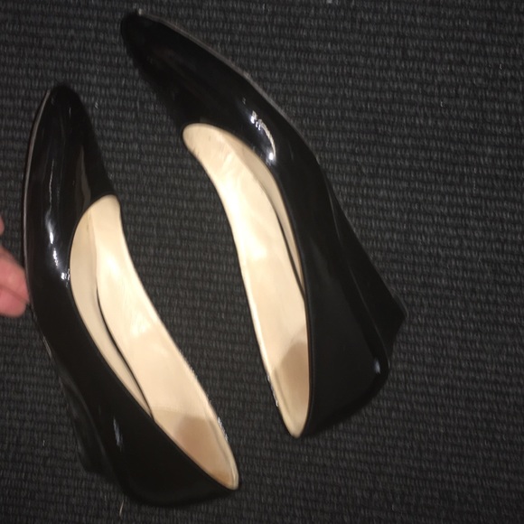 COLE HAAN patent black leather BETHANY 7 wedge - Picture 7 of 7